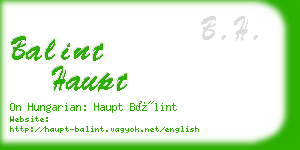 balint haupt business card